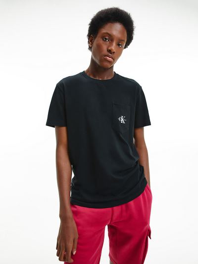 Calvin Klein Ruhák HU390455 | Calvin Klein Organic Cotton Logo Férfi Póló Fekete